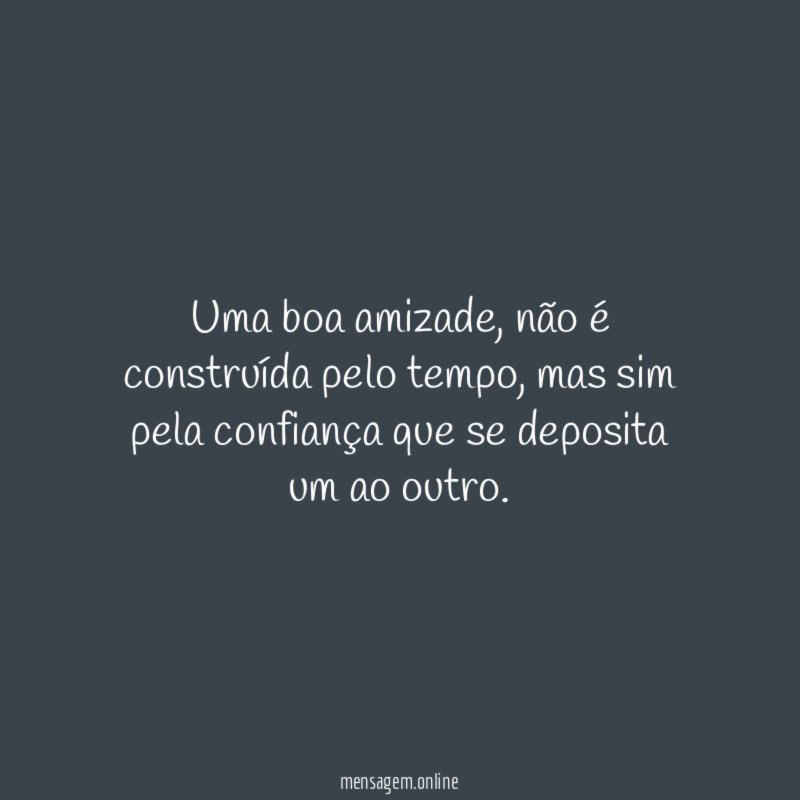 Uma boa amizade