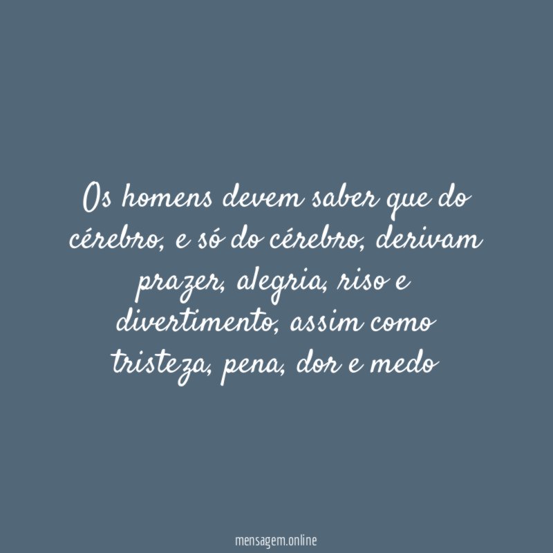 Os homens devem saber que do cérebro