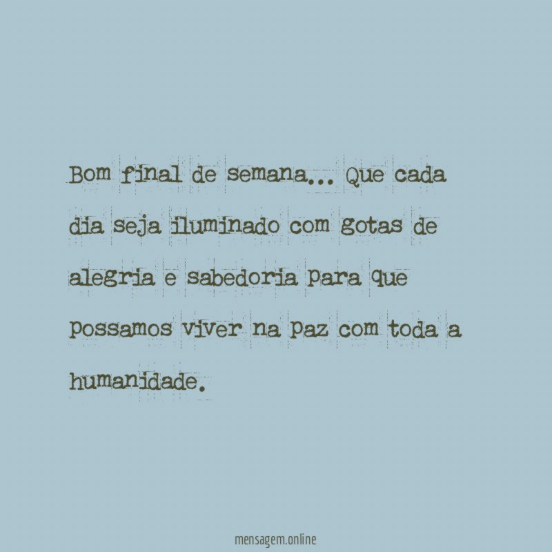 Bom final de semana