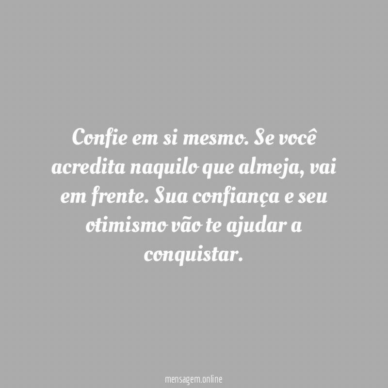Confie em si mesmo