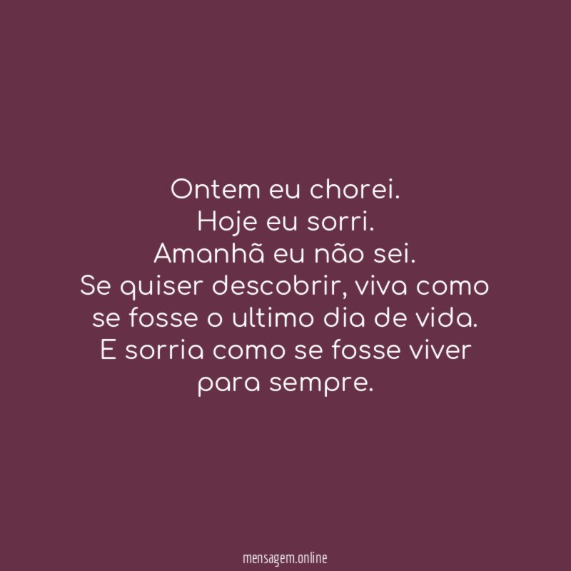 Ontem eu chorei