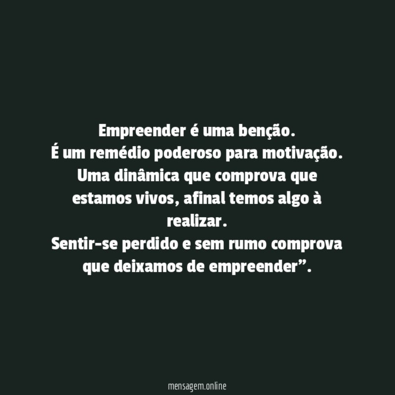 Empreender é uma benção