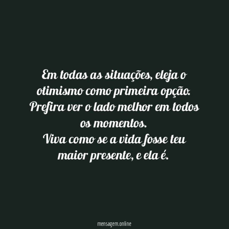 Em todas as situações