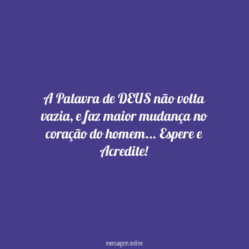 A Palavra de DEUS não volta vazia