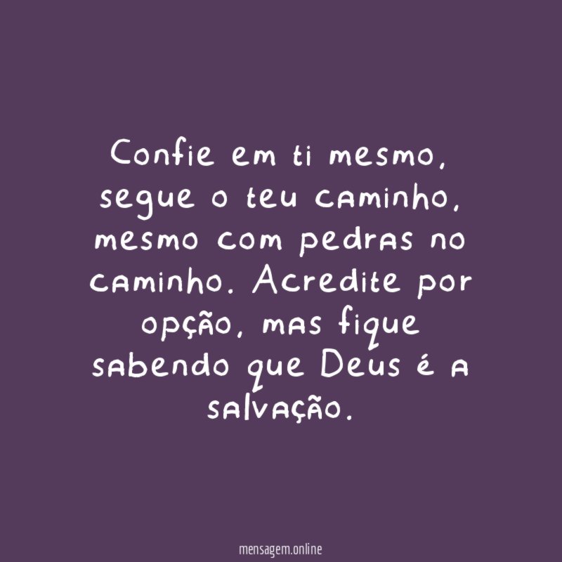 Confie em ti mesmo