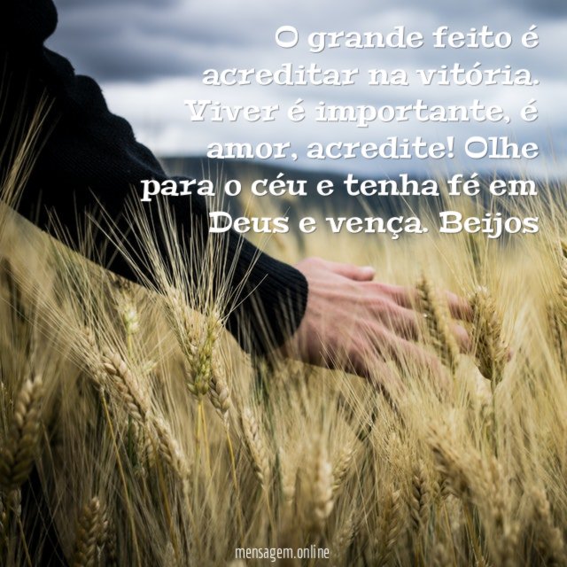 O grande feito é acreditar na vitória