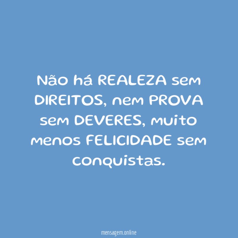 Não há REALEZA sem DIREITOS
