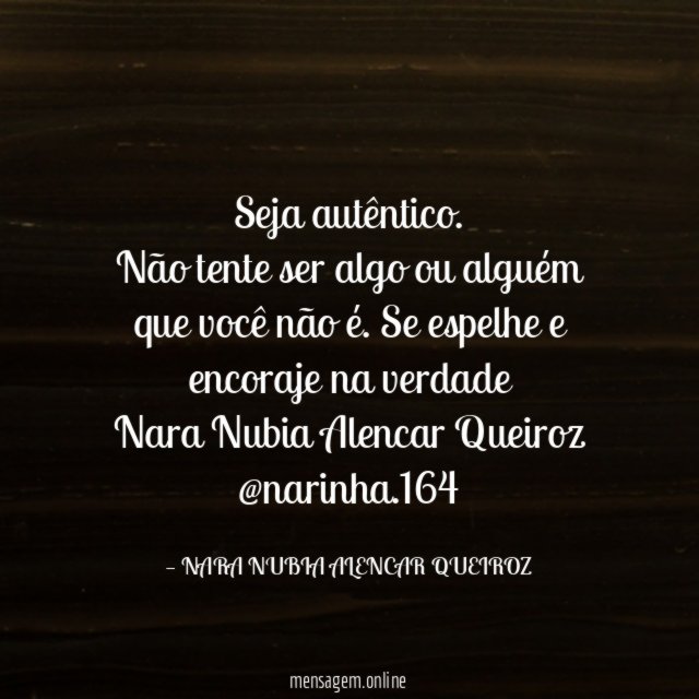 Seja autêntico