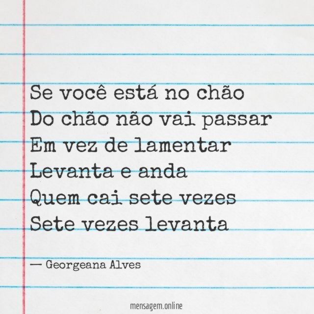 Se você está no chão Do chão não vai
