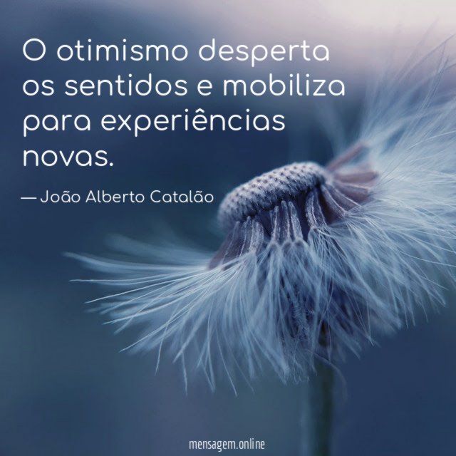 O otimismo desperta os sentidos e mobiliza para experiências novas
