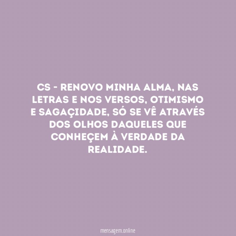CS - Renovo minha alma