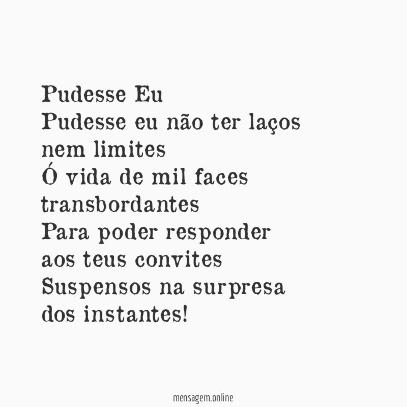 Pudesse Eu