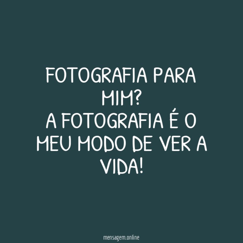 Fotografia para mim