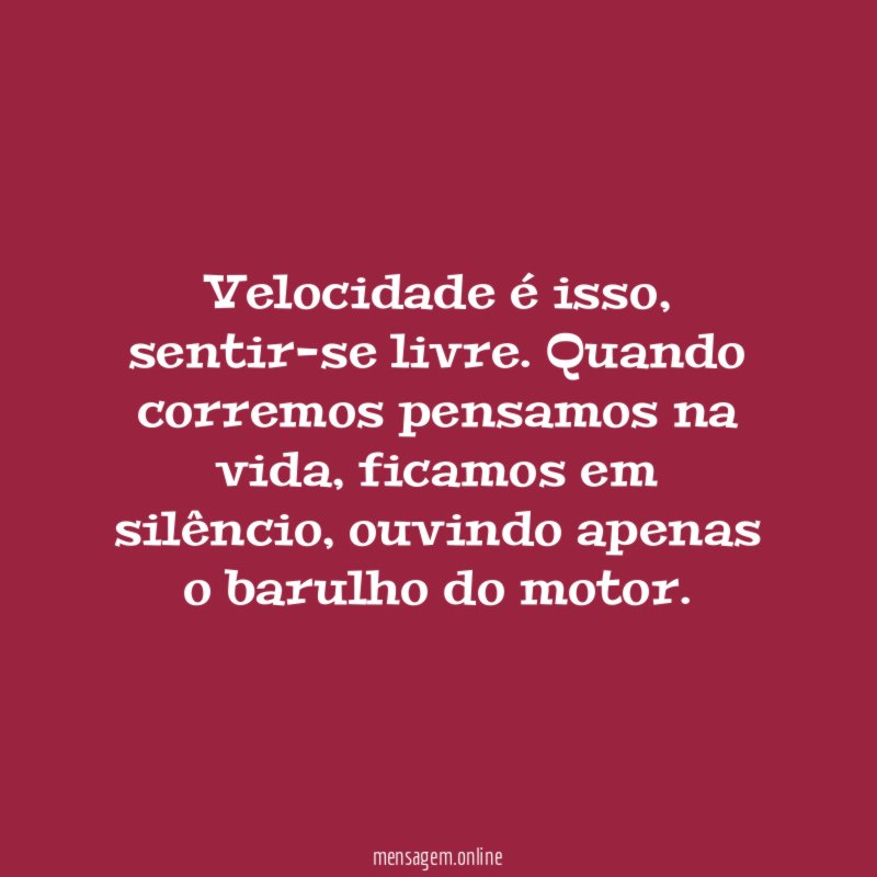 Velocidade é isso