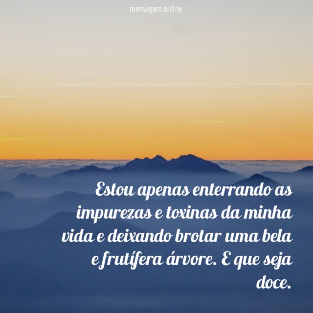 Estou apenas enterrando as impurezas e toxinas da