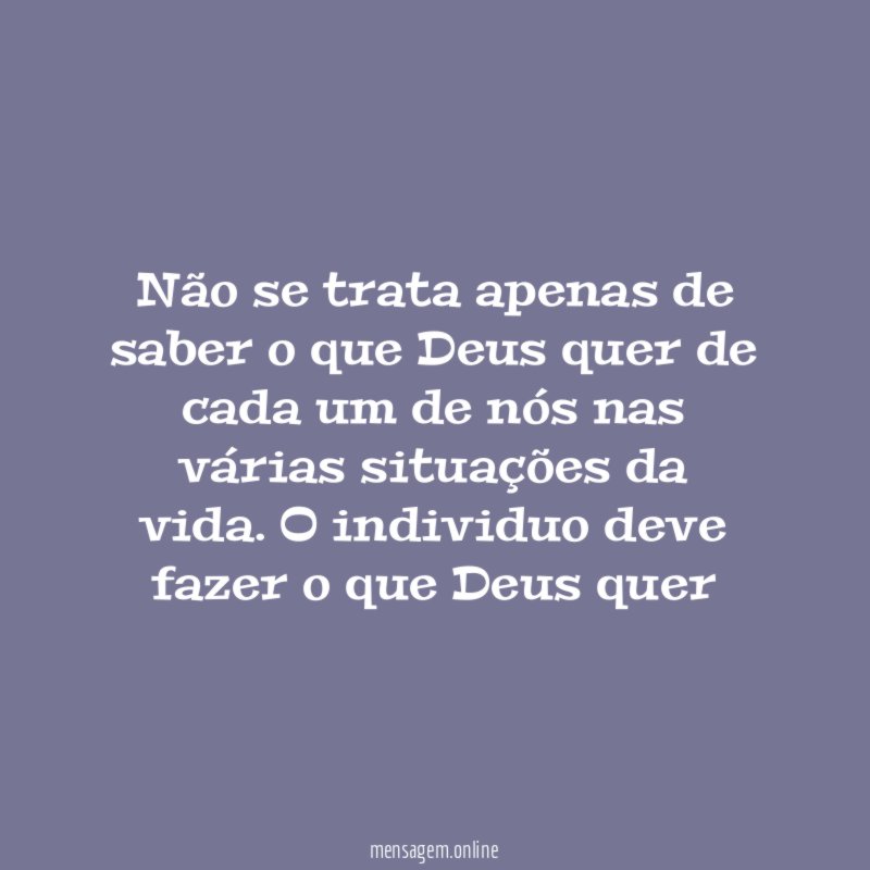 Não se trata apenas de saber o que