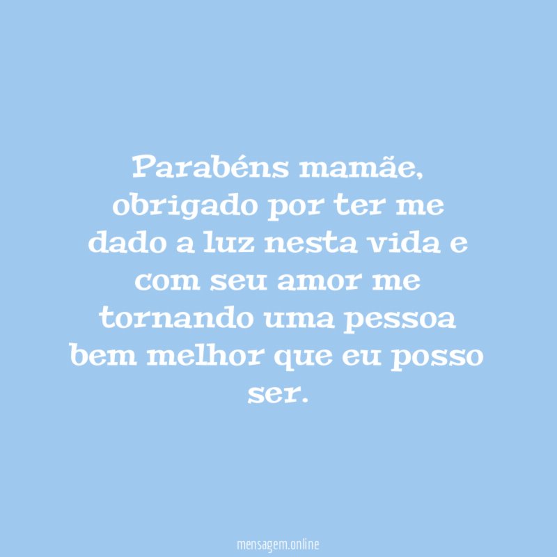 Parabéns mamãe