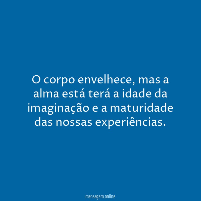 O corpo envelhece