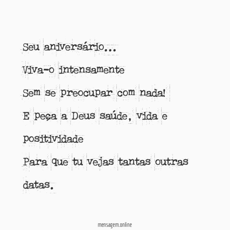 Seu aniversário…