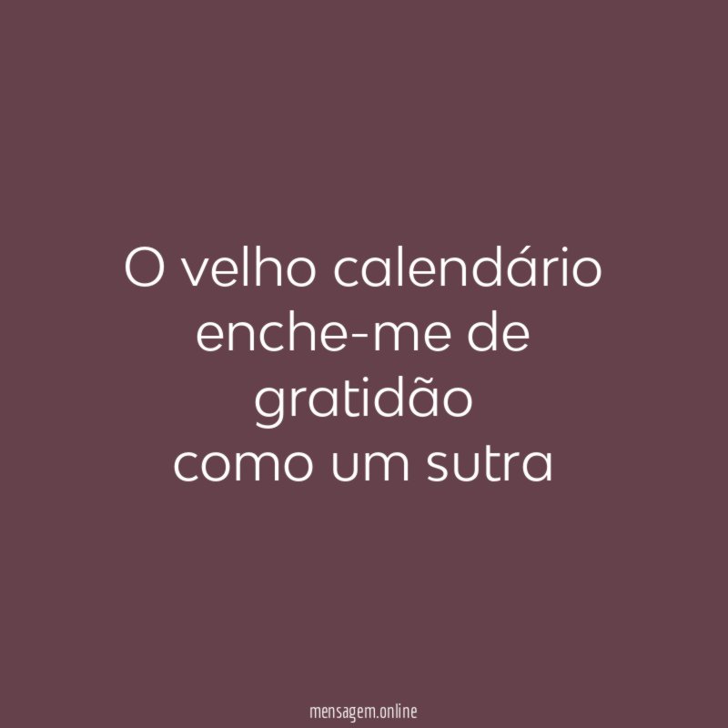 o velho calendário enche-me de gratidão como um sutra