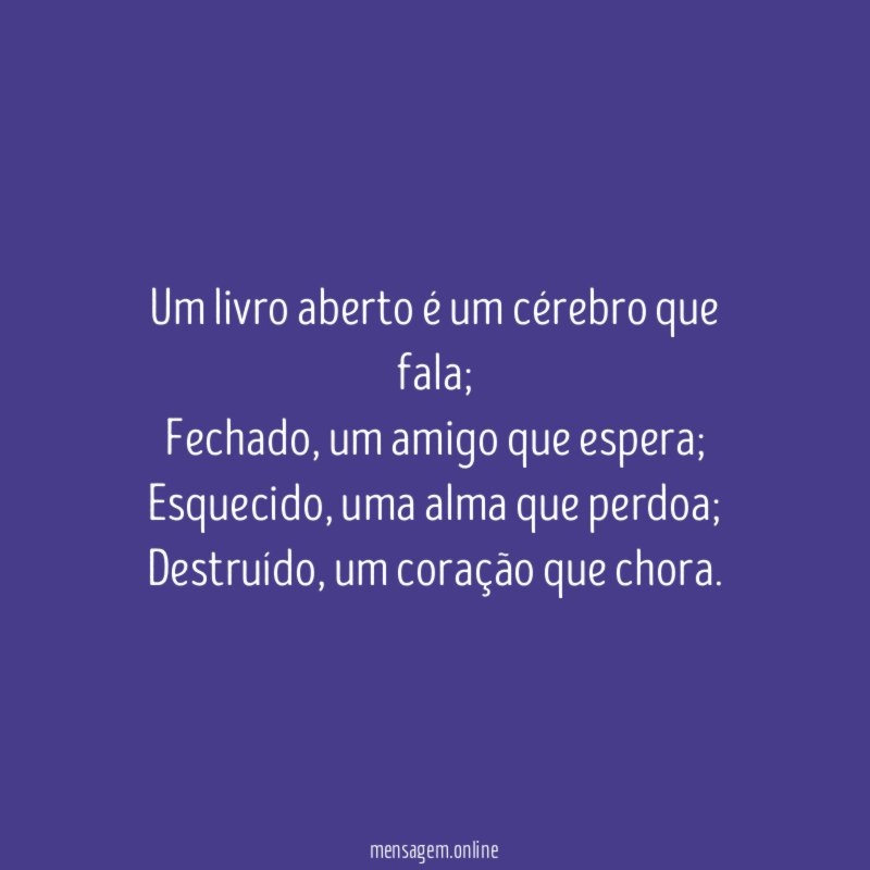 Um livro aberto é um cérebro que fala