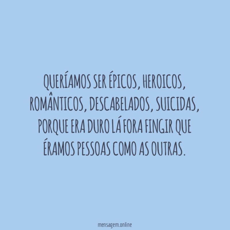 Queríamos ser épicos