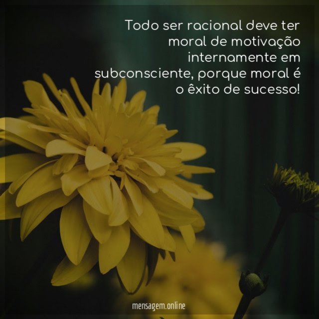 Todo ser racional deve ter moral de motivação internamente em subconsciente