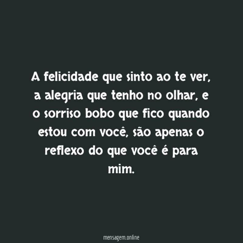 A felicidade que sinto ao te ver