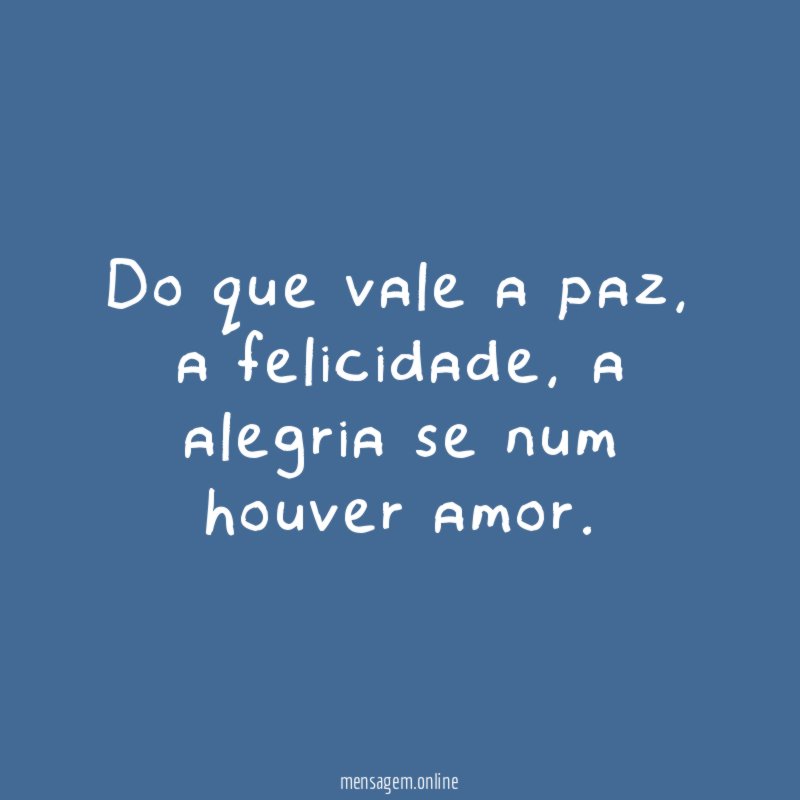 Do que vale a paz