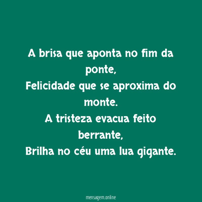 A brisa que aponta no fim da ponte