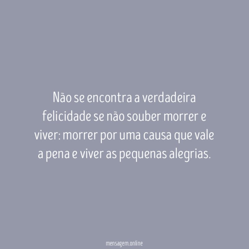Não se encontra a verdadeira felicidade se não