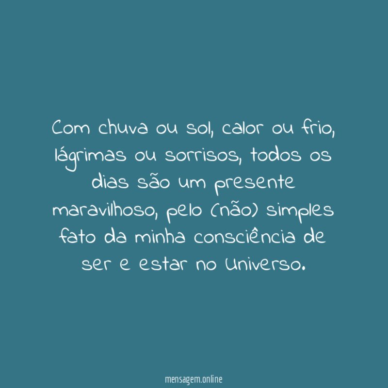 Com chuva ou sol