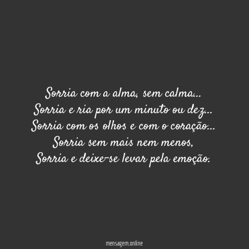Sorria com a alma