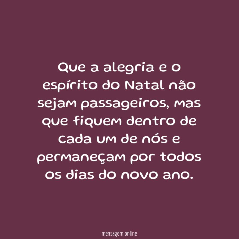 Que a alegria e o espírito do Natal