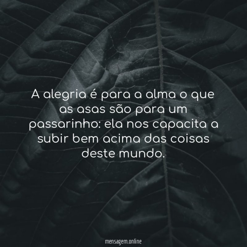 A alegria é para a alma o que