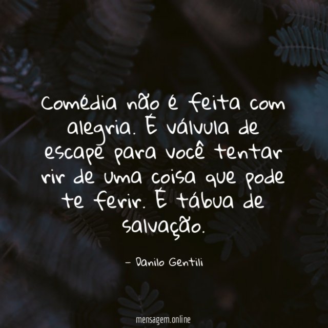 Comédia não é feita com alegria