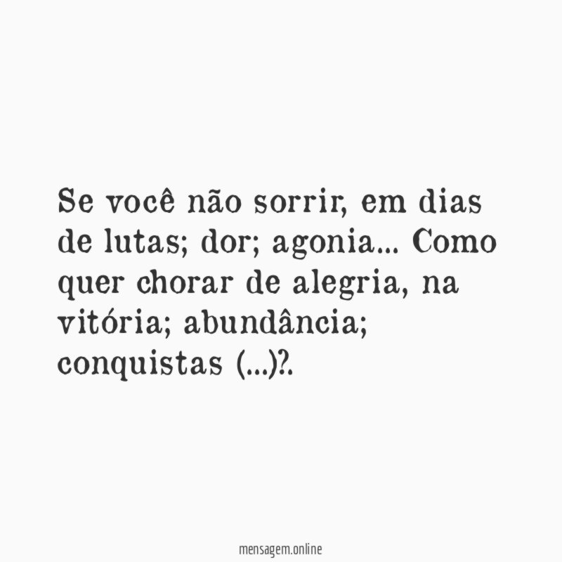 Se você não sorrir
