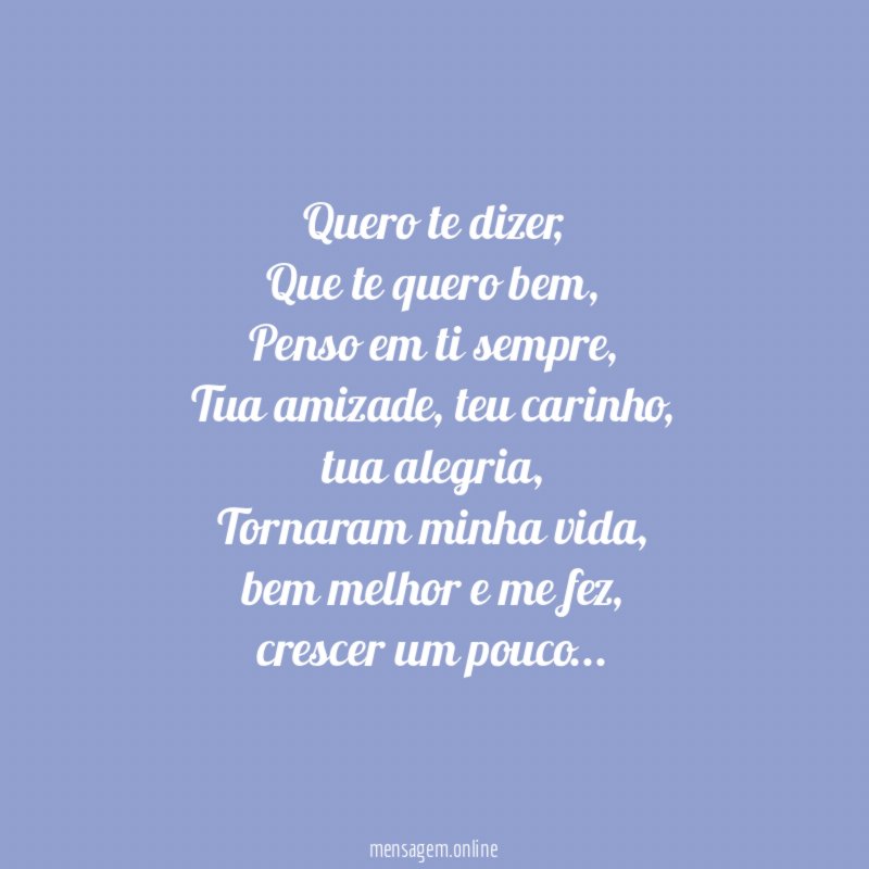 Quero te dizer
