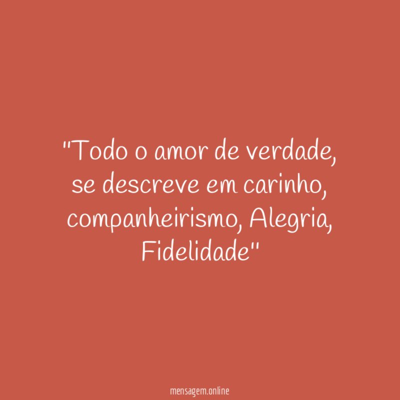 'Todo o amor de verdade