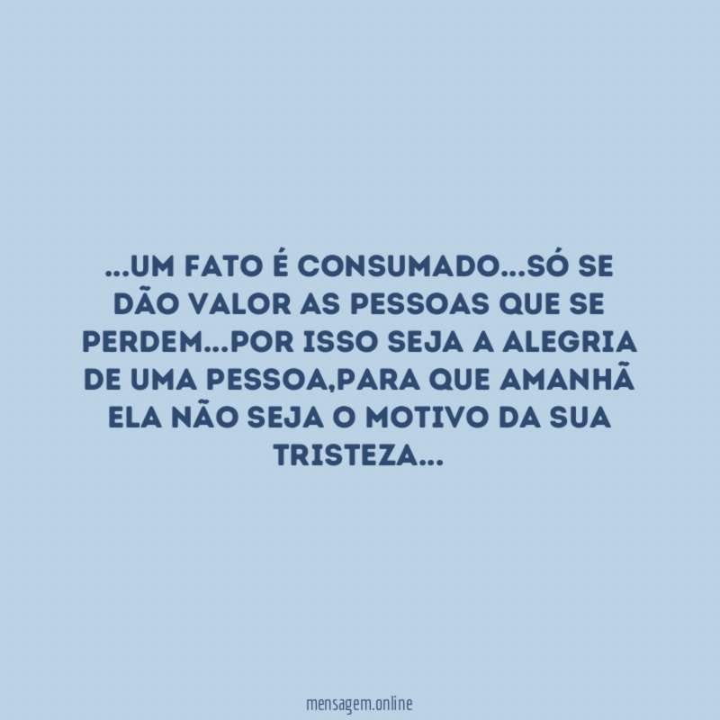 um fato é consumado