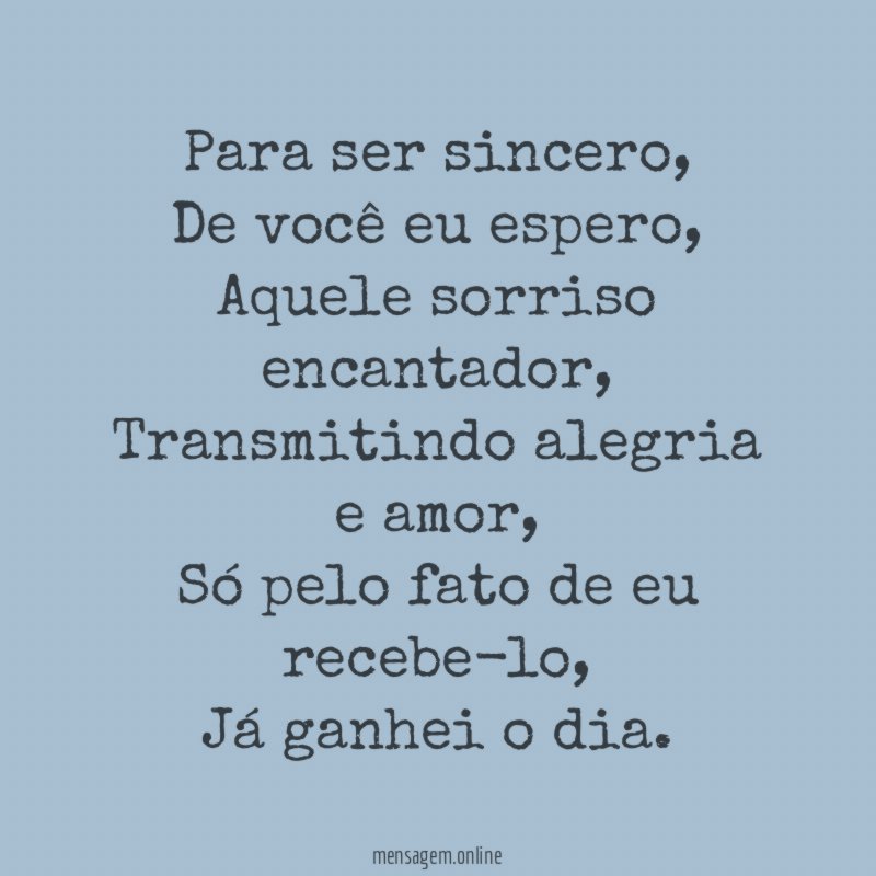 Para ser sincero