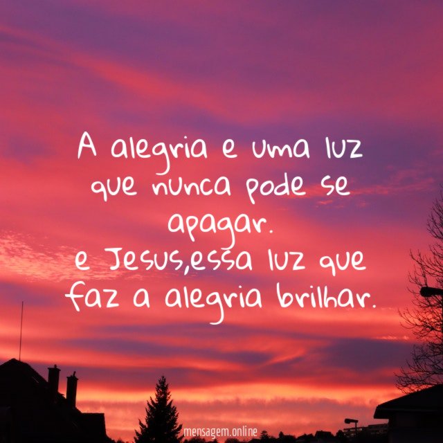 A alegria e uma luz que nunca pode se apagar