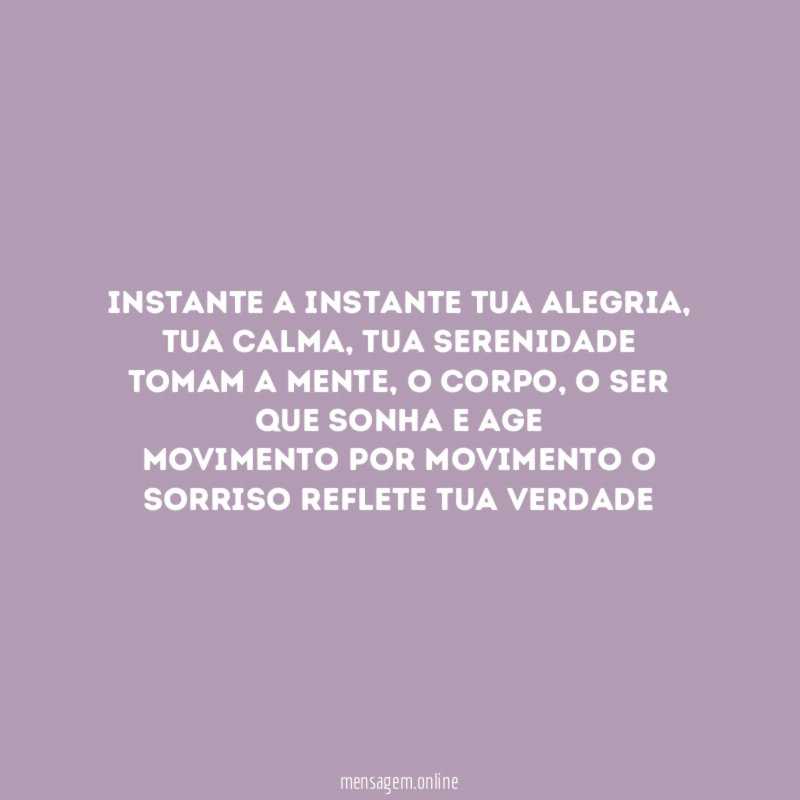 Instante a instante Tua alegria