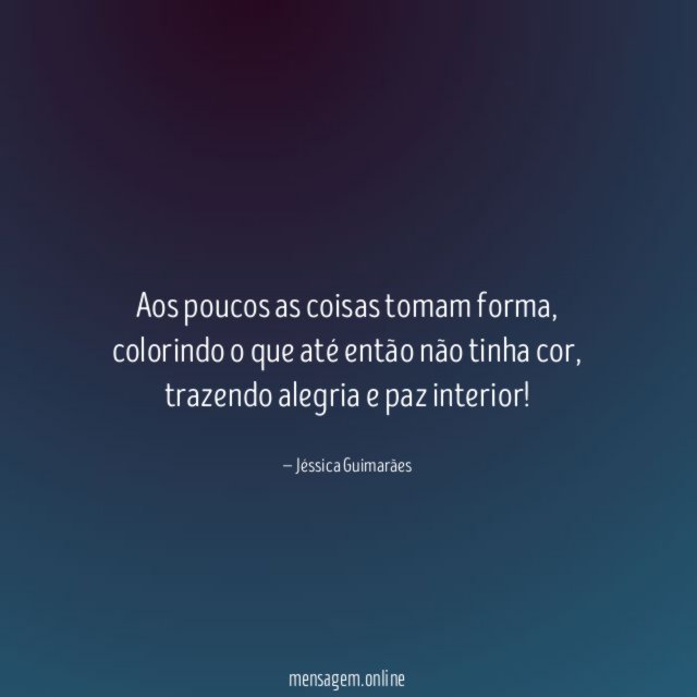 Aos poucos as coisas tomam forma