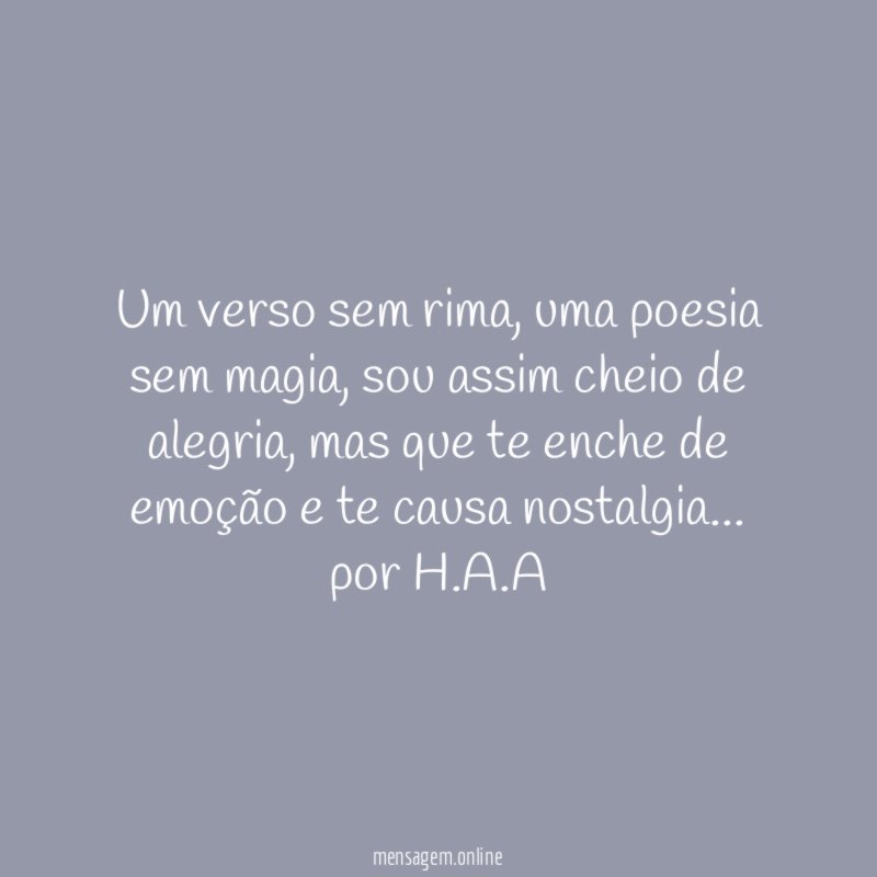 um verso sem rima