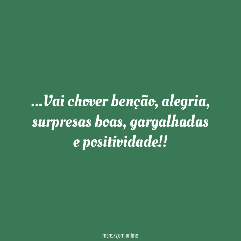 Vai chover benção