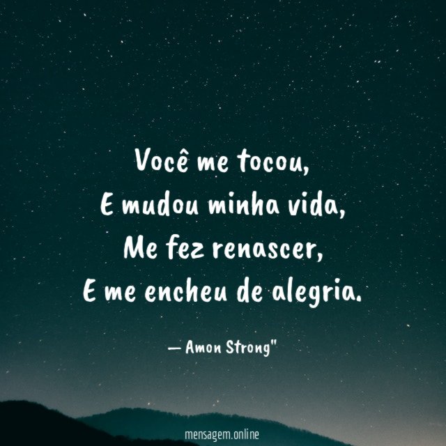 Você me tocou