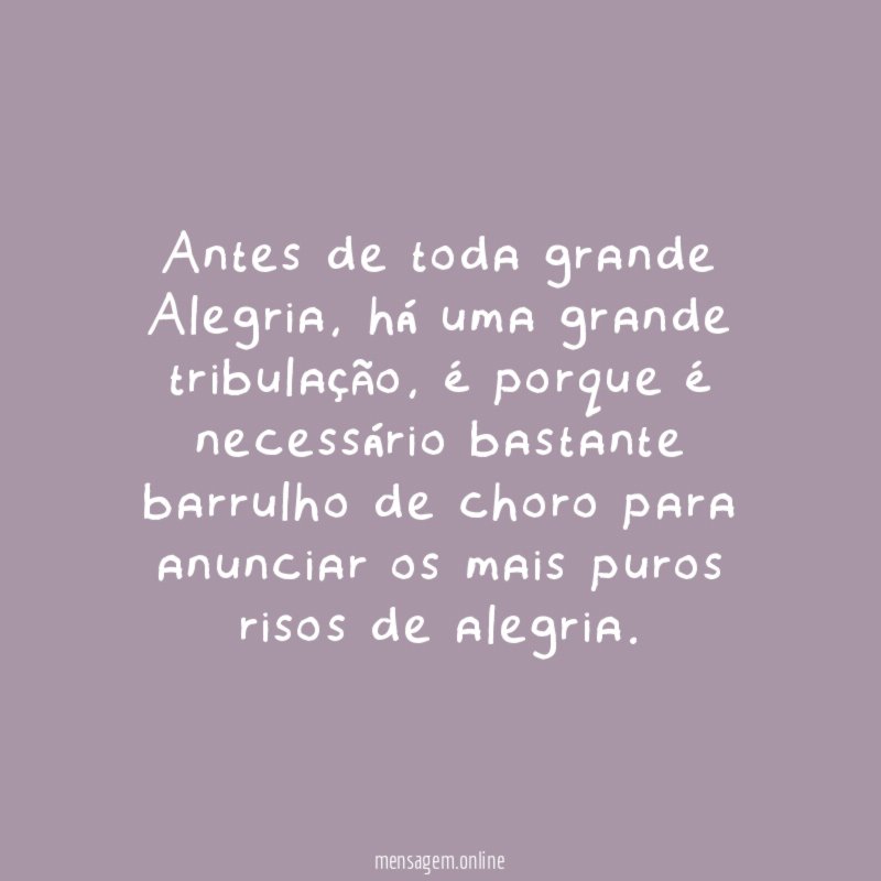 Antes de toda grande Alegria