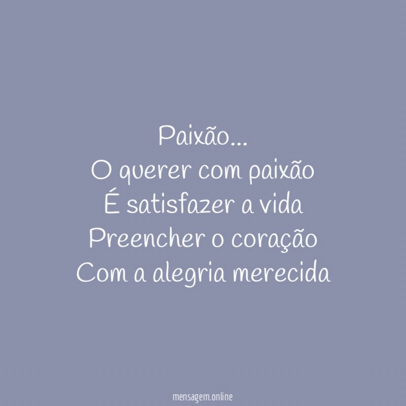 Paixão…