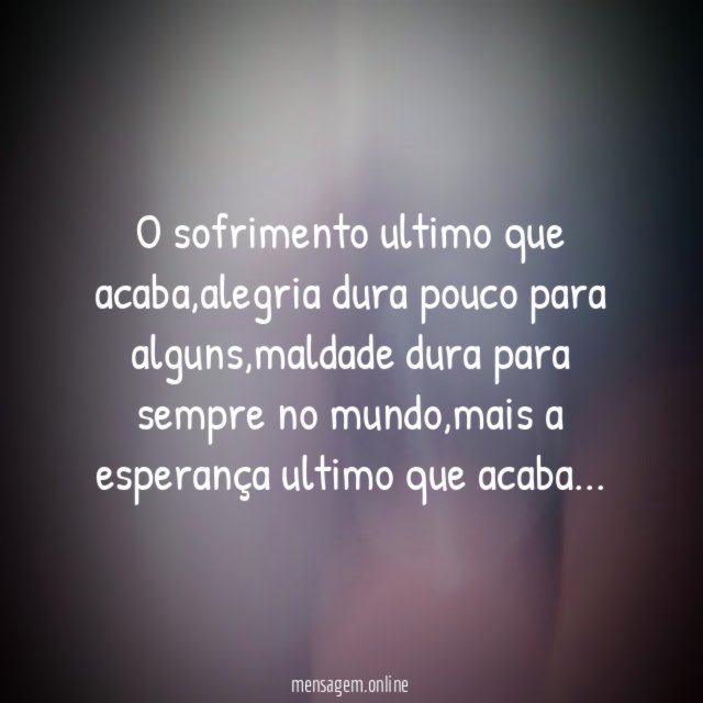 o sofrimento ultimo que acaba